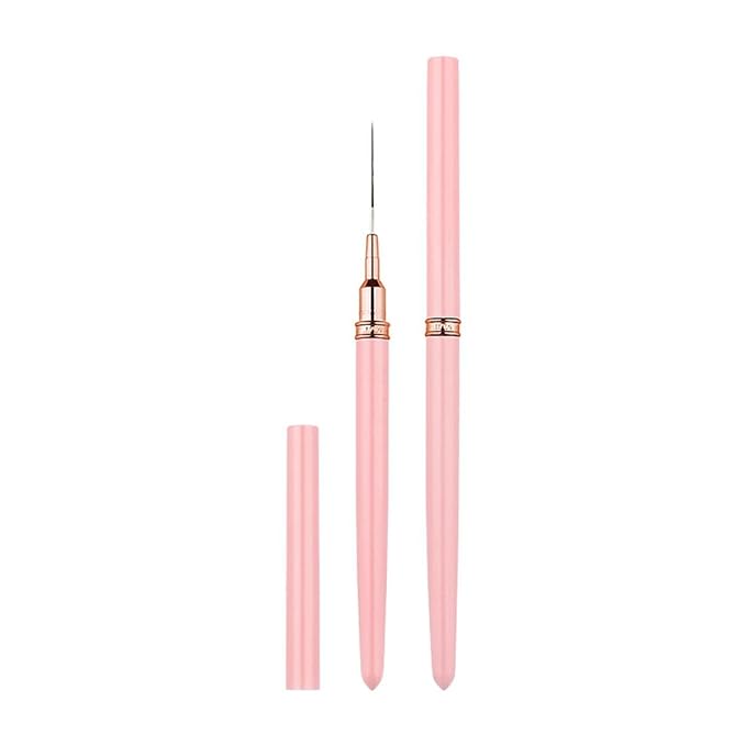 Metallic Liner Nail Art Brushes Set, Nail Art Pens, 5PCS Pink Color Nail Tools Liner Brush UV Gel Polish Painting Nail Design For Long Lines, Thin Details, Fine Drawing, Sizes 7/9/11/15/25mm