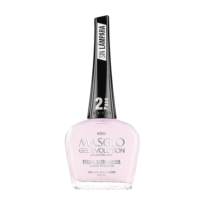 MASGLO Gel Evolution – Nail Polish No UV/LED Lamp Needed, Fast-Drying, 12-Day Wear, 14-Free Formula, High-Gloss Finish, vegan (0.5 oz)