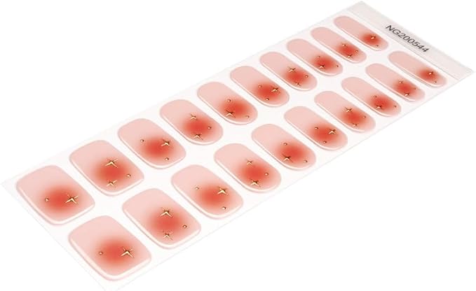20pcs Semi Cured Gel Nail Strips Salon Quality DIY Wraps UV Light Required