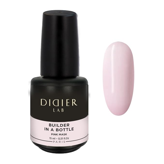 DIDIER LAB Premium Builder Gel in a Bottle - Pink Mask - Strengthens Natural Nails - LED UV Builder Gel for Nails - Hard Nail Builder for Nail Repair and Extensions 0.51 fl oz