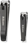 Rikans Nail Clipper Set – Pack of Two Nail Clippers – Large Toenail Cutter & Small Fingernail Cutter – Durable – Precise and Sharp – Ergonomic & Good Grip – 430 Stainless-Steel – Box Packaging
