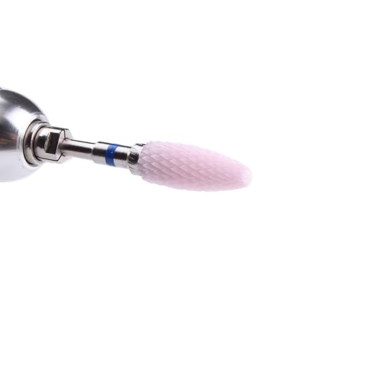 MZCMSL Pink Cone Shape Ceramic Drill Bit for Manicure Machine,Medium Grit Ceramic Burr, 3/32 Shank Electric Manicure Drill