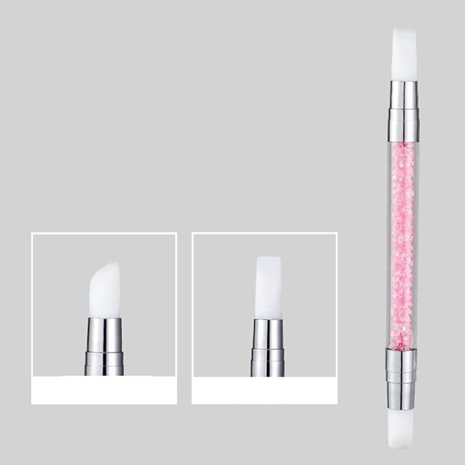 Nail Art Sculpture Pen, Dual Tip Silicone Head Brushes, Dual Tipped Nail Art Pen Brushes for DIY Manicure Tools, Orange