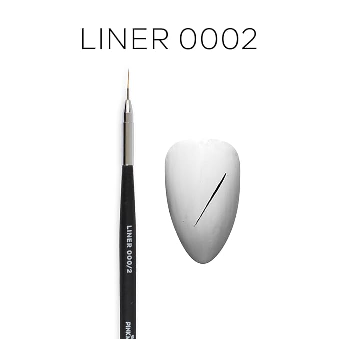 Pink Mask Brush Liner 000/2 - Ultra-Fine Manicure Liner Brush with 7 mm Bristles for Precise Nail Art Detailing
