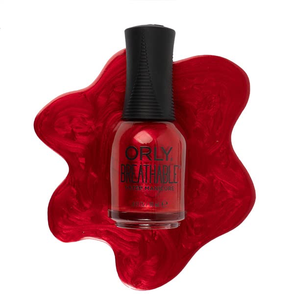 Orly Breathable Nail Polish 'Cran-Barley Believe It | Candy Apple Red Shimmer Nail Lacquer and Treatment 0.6 fl oz