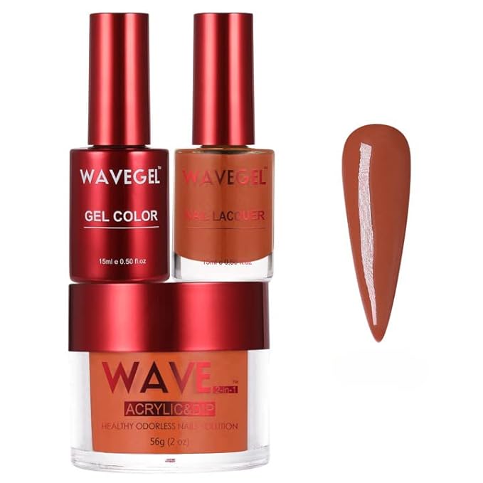 WAVEGEL Soak-Off Gel, Nail Lacquer & Acrylic/Dip Powder Matching Set - Queen Collection - #023 Cup Of Tea