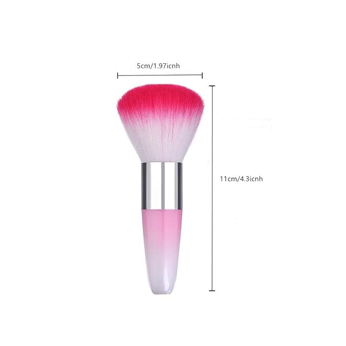 Soft Nail Art Dust Remover Powder Brush Cleaner For Acrylic & UV Nail Gel (pink)