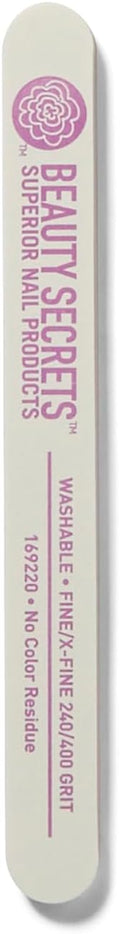 Beauty Secrets White Cushion Nail File Fine/Extra Fine 240/400 Grit