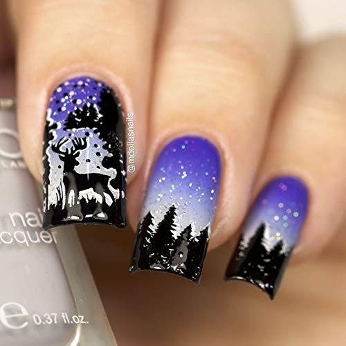 Whats Up Nails - Christmas New Year Winter Nail Stamping Plates (B034, B035) for Nail Art Design