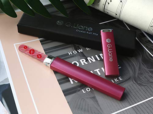 Premium Glass Nail File with Case Professional Crystal Fingernail Files Perfect Manicure Set for Women Men Kids Nail Care Gift Set(Pink)