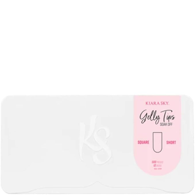 Kiara Sky Gelly Tips | Soak Off Soft Gel Nail Extensions | 500 pieces - 10 Sizes | Square Short