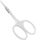 CGBE Manicure Scissors, Extra Fine Eyebrow Scissors for Grooming, Curved Blade Nail Scissors Precise Pointed Tip Grooming Kit for Eyebrow, Eyelash, Trim Nail and Dry Skin, White