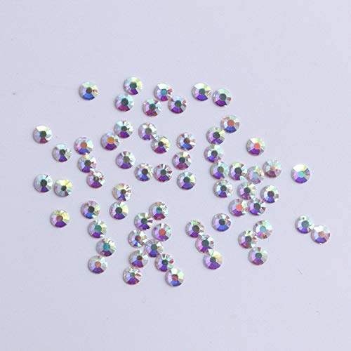 PrettyG 2880pcs SS5 Nail Crystals AB Coating Nail Art Sparkly Round Flatback Rhinestones, Non-Self-Adhesive AB-S5