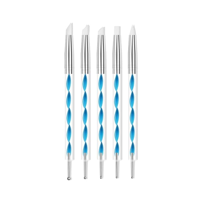 Nail Art Brushes Set, 20pcs Nail Art Design Tools, Acrylic Silicone Carving Pen, Dotting Pen, Nail Fine Liner Brushes, Extension Gel Brush, Polish Brush, Builder Brush, Black and Blue