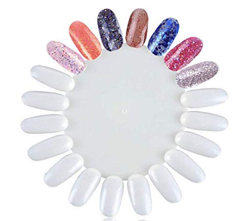 10 PCS Acrylic Wheel False Nail Art Tips Practice Display Nail Art Tool (Ivory-White)