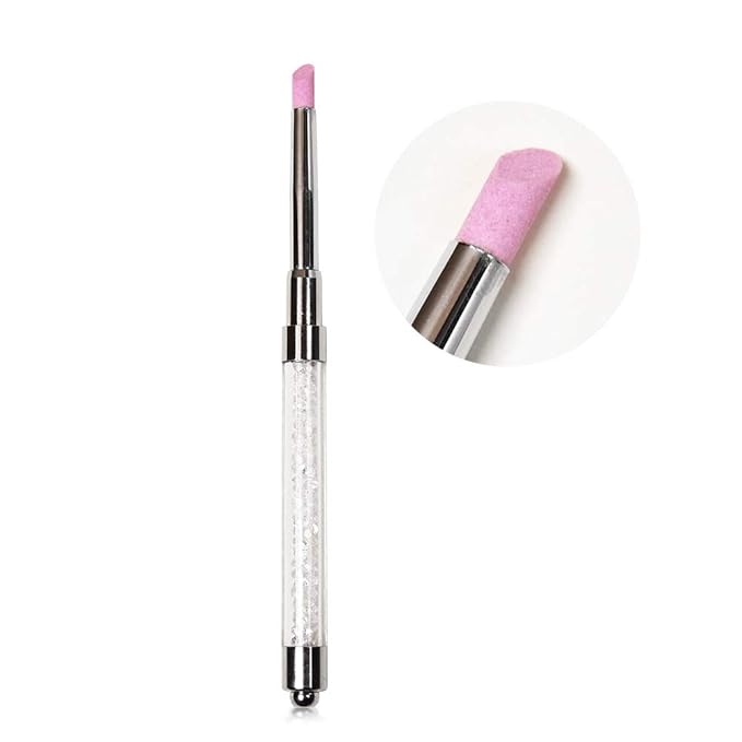 KADS Acrylic Brush Nail Art Brush Rhinestone Powder Brush Acrylic Clear Handle Nail Art Design Paint Pen Manicure Tool for Nails Sculpting (White)