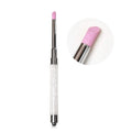 KADS Acrylic Brush Nail Art Brush Rhinestone Powder Brush Acrylic Clear Handle Nail Art Design Paint Pen Manicure Tool for Nails Sculpting (White)
