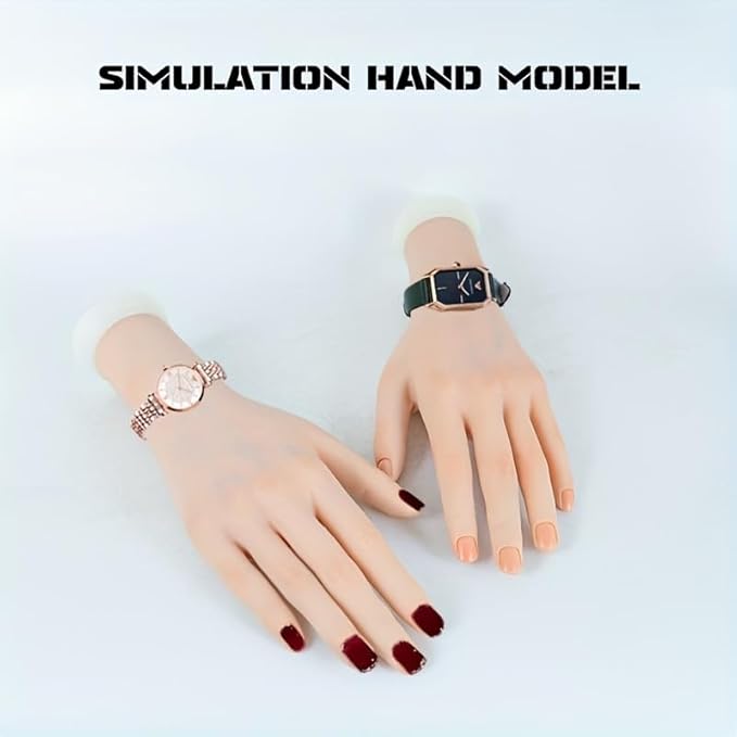Practice Hand for Acrylic Nails Soft Touch Mannequin Hand for Nails, Flexible and Bendable Fake Hand for Nails for Nail Art Beginners (right)