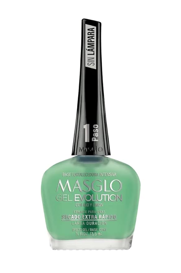 MASGLO Gel Evolution – Nail Polish No UV/LED Lamp Needed, Fast-Drying, 12-Day Wear, 14-Free Formula, High-Gloss Finish, vegan (0.5 oz)