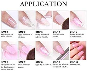 Triple Vitamin Dip Powder Nail Liquid Set - Gel Base Activator Gel Top Set 3 (Step 2-4) 18ml - NO LED UV/LAMP Needed, Color French Pink White Nail Dipping Powder DIY Professional Home Salon