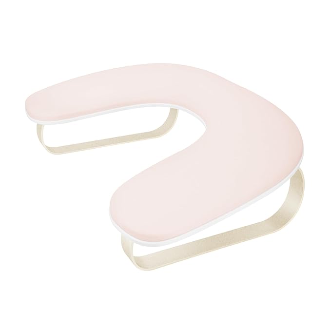 Manicure Arm Rest for Nails Tech, Cleanable Leather Nail Arm Rest Stand, U Shaped Hand Rest Pillow for Acrylic Nail Salon Home Use, Aluminum Alloy Bracket(Pink）