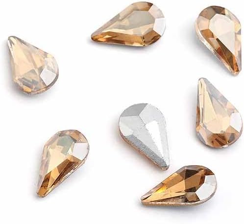 200Pcs Water Drop Nail Rhinestones Fancy Rhinestones Water Drop Nail Crystal Jewelry Making Rhinestones Suitable for DIY Crafts and Nail Art（Champagne）