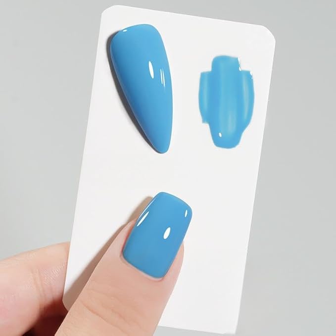 TPO Free Gel Nail Polish Set，6pcs 10ML Baby Blue Light Blue Aquarius Water Ocean Collection Summer Long-lasting Soak off LED/UV Light Suit Give it to Women as a Gift for Daily Life (119-E)