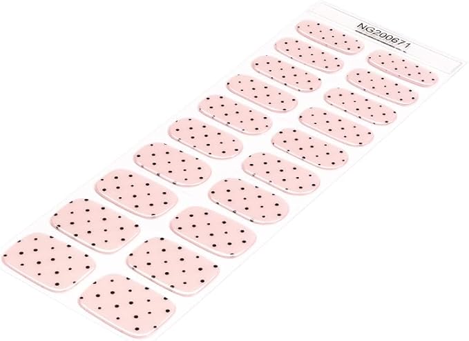 9 Sheets Black Leaf Nail Art Stickers 3D Self- Adhesive Pegatinas Uñas White Retro Flower Polka Dot Semi Cured Gel Nail Strips - 20Pcs Pink UV Gel Nail Wraps with Polka Dots Design