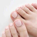 Solid Square Fake Toenails Matte Press on Toe Nails Short Acrylic False Toes Nails Artificial Beach Full Cover Toenail for Women 24 Pcs (Nude)