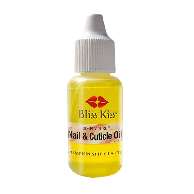 Bliss Kiss Simply Pure Cuticle & Nail Oil 0.5 oz Dropper (Pumpkin Spice Latte)