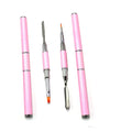 2 Pack of Polygel Brush and Picker Dual-Ended 2 IN 1 Design Stainless Steel Gel Nail Brush Polygel Slice Tool for PolyGel UV Gel Acrylic Nails Extension Quick Building Gel(Light Pink)