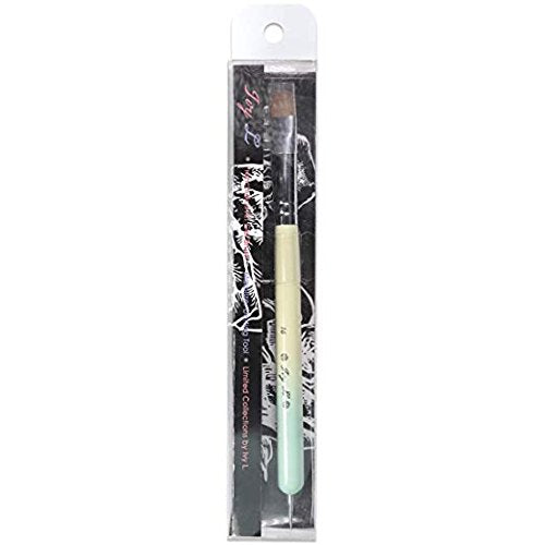 Ivy-L Premium 2 Ways French Gel Acrylic Nail Art Kolinsky Brush with Dotting Tool for Professional Manicure Nail Art Design Cuticle Clean-up + Lime Green Wood Handle (Size 16)
