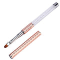 WOKOTO 1 Pcs Rose Gold Acrylic Nail Brush For Manicure Nail Art Painting Detail Brushes, Professional Nail Art Brush Set For Acrylic Application Polish UV Gel Builder Set Brush Tool