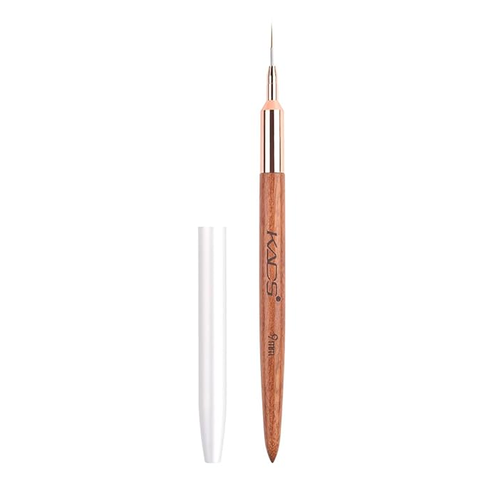 KADS Fine Liner Brush, Nail Art Striping Brushes 6/9/12/15/18mm Thin Line Nail Brush Detail Drawing Brush Gel Nail Polish Brush (9mm)