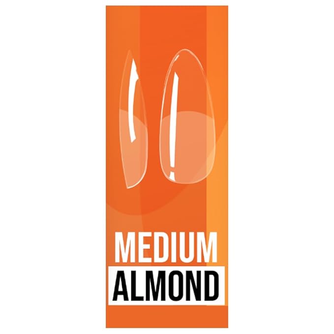 IBD Clear Soft Gel Nail Tips Medium Almond Shape - Pre-Etched, Nail Extensions for Strong Adhesion, Long-Lasting Acrylic Press On Nails, DIY Nail Art, 504 Tips, 1-Pack
