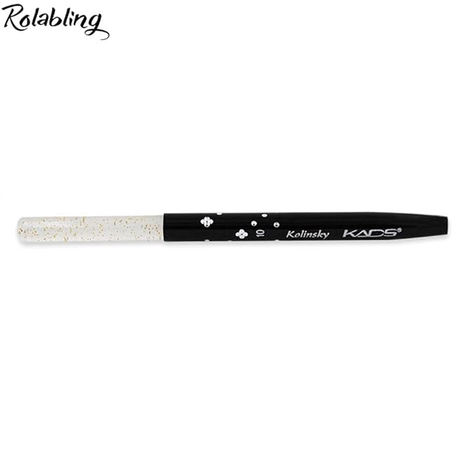 Size 10# Black 100% Kolinsky Sable Acrylic Nail Art Brushes UV Gel Nail Painting Pen Brushes (Size 10)