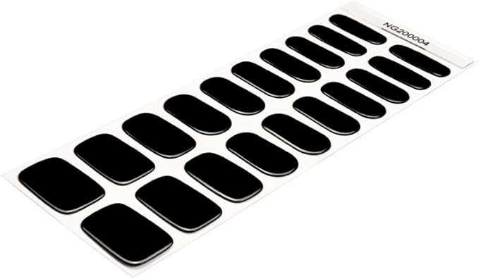 Semi Cured Gel Nail Strips 20 Pcs Black Nail Wraps, Stickers, UV Light Required Nail Art Design Decoration Accessories
