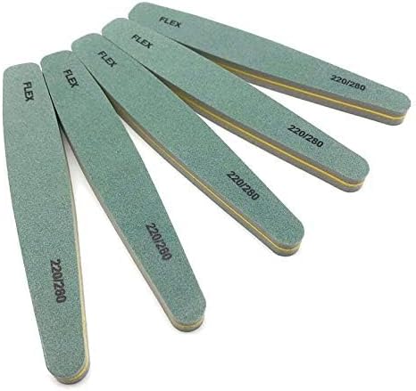 Nail Files Bufers 5pcs Nail File Buffer 220/280 Grit Diamond Nail Buffer Block Sponge Lime a ongle Sanding UV Gel Polishing Tools - (Color: 180-220)