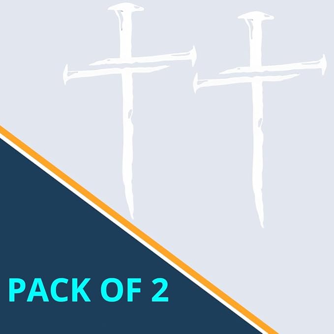 Cross of Nails Sticker - Vinyl Christian Sign Decal, Pack of 2, 5.9 x 4 inches