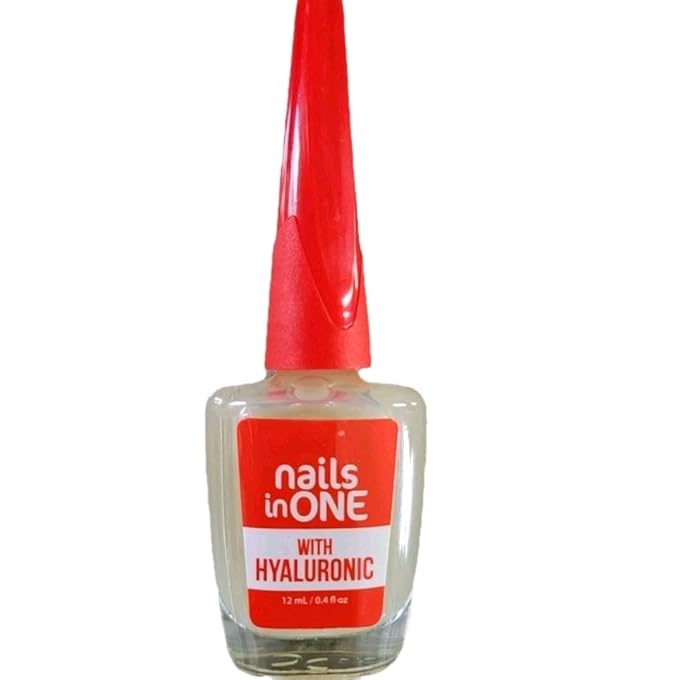 Amen Nails in One Hardener with Hyaluronic Acid, Nourish, Strengthen, Grow and Regenerate in Weeks Repair Base Coat and Top Coat Polish