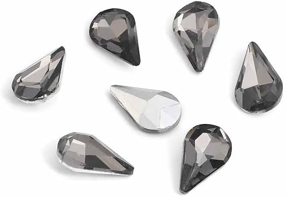 200Pcs Water Drop Nail Rhinestones Fancy Rhinestones Water Drop Nail Crystal Jewelry Making Rhinestones Suitable for DIY Crafts and Nail Art（Gray）
