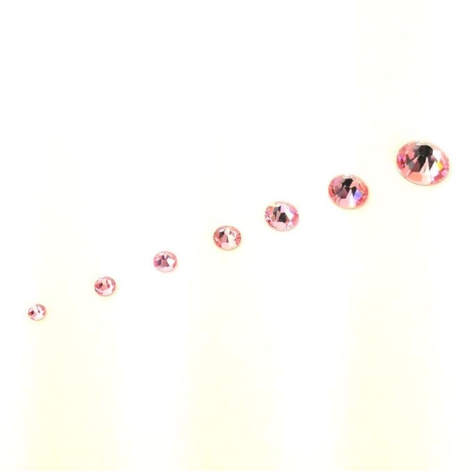 Light Rose (223) Pink 144 pcs Swarovski 2058/2088 Crystal Flatbacks Pink Rhinestones Nail Art Mixed with Sizes ss5, ss7, ss9, ss12, ss16, ss20, ss30 Made in Austria crystal-wholesale