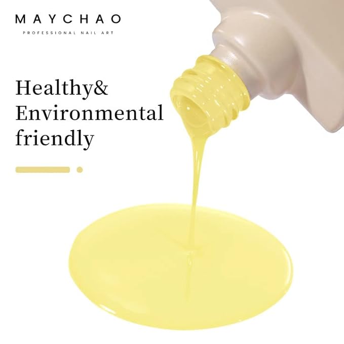 MAYCHAO 15ML Goose Yellow Gel Nail Polish 1Pc Bright Yellow Gel Polish Soak Off UV LED Nail Polish Nail Art Starter Manicure Salon DIY at Home, 0.5 OZ