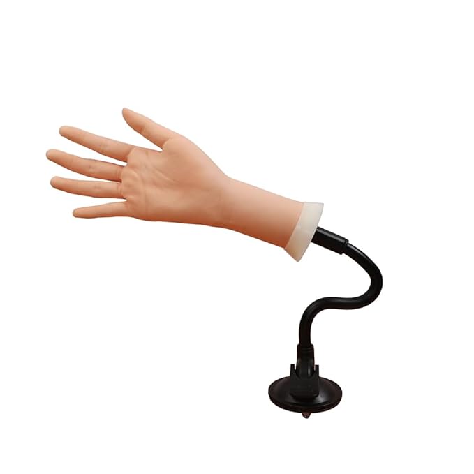 Right Practice Hand for Acrylic Nails With Holder, Mannequin Hand for Nails Practice, Flexible Bendable Fake Hand Manicure Nail Practice Hand