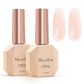 MelodySusie 2PCS 15ML 018 Nude Builder Nail Base Gel for Nails Thickening,Soak Off UV Extension Gel,Rhinestone Glue in a Bottle for Nail Art Design Gift for Women DIY Manicure at Home