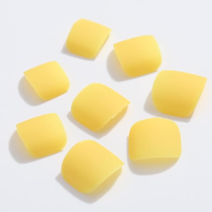 Solid Square Fake Toenails Matte Press on Toe Nails Yellow Short Acrylic False Toes Nails Artificial Beach Full Cover Toenail for Women 24 Pcs (Sunshine)