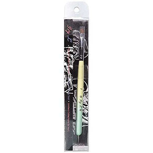 Ivy-L Premium 2 Ways French Gel Acrylic Nail Art Kolinsky Brush with Dotting Tool for Professional Manicure Nail Art Design Cuticle Clean-up + Lime Green Wood Handle (Size 8)