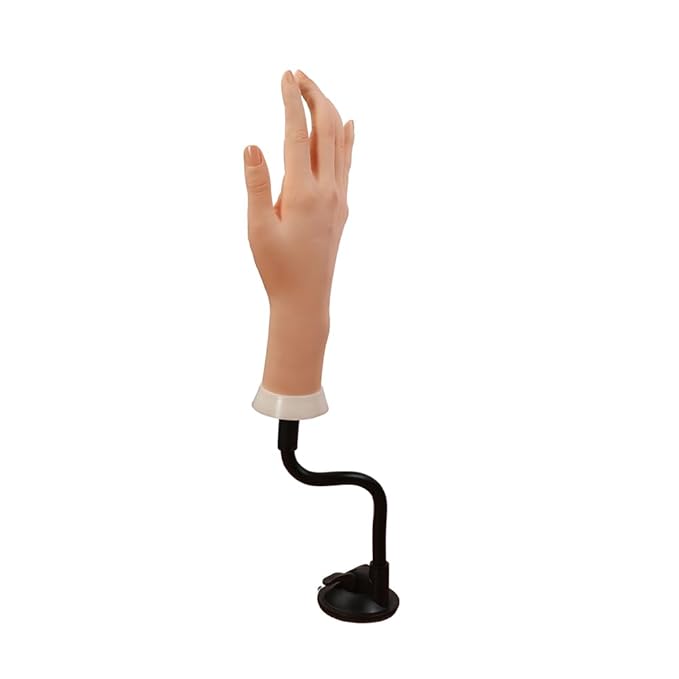 Right Practice Hand for Acrylic Nails With Holder, Mannequin Hand for Nails Practice, Flexible Bendable Fake Hand Manicure Nail Practice Hand