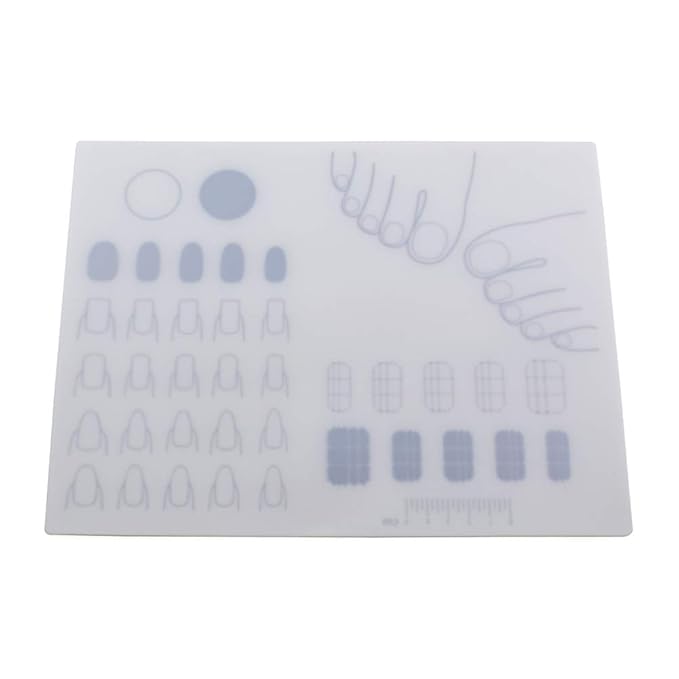Silicone Nail Mat Acrylic Nail Training Mat Polish Practice Pad Stamping Plate Sticker Trainer Guide Table Cover Palette Tool for Polish Coloring