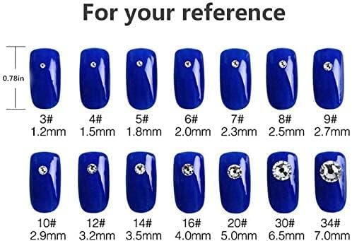 Onwon 1440 Pcs Crystal Flat Back Brilliant Round Rhinestones Glass Stones Glitter Gems Faux Diamond for Craft,Nail Art,Shoes,DIY Decorations (SS12 / 3.1mm, Light Siam)